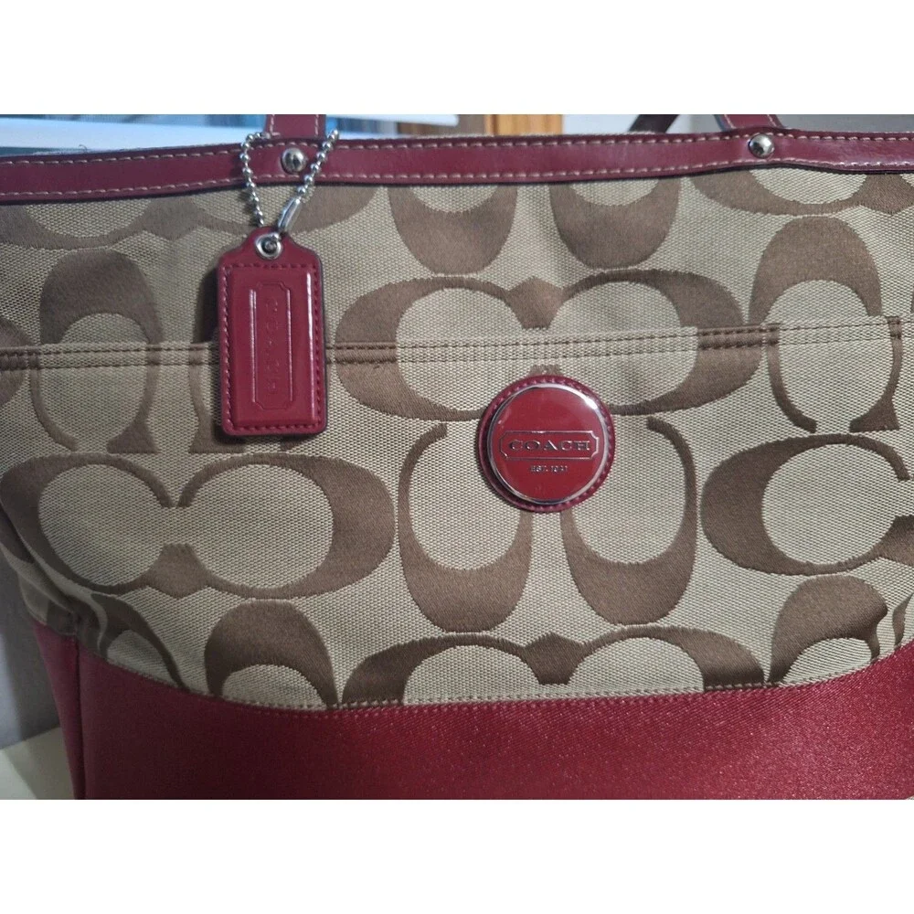 Coach Large Diaper Bag brown red/burgundy